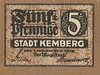 Kemberg, 5, 10, 50 Pf., Satz, 1918