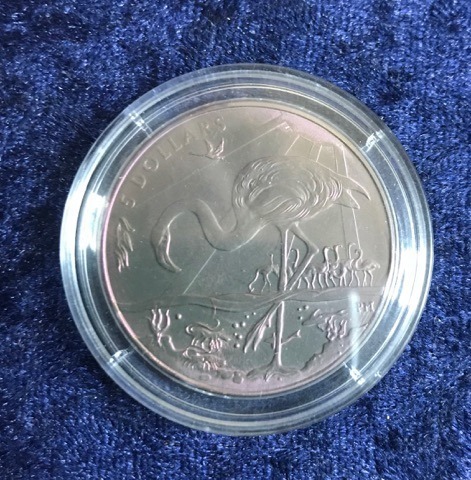 Titan Farb-Gedenkmünze British Virgin Islands 5 Dollars 2015 "Flamingo"