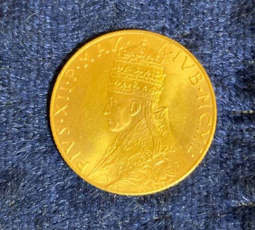 Vatikan Papst Pius XII. mit Tiara 100 Lire "Öffnung der hl. Pforte" gold 1950