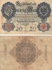 Reichsbanknote 20 Mark, 1906, Ro. 24b, f