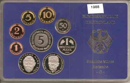 BRD Kursmünzensatz 1988 PP G