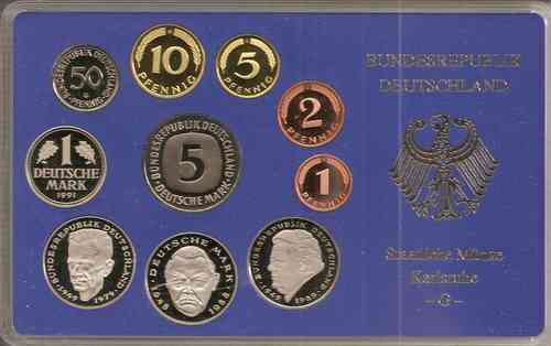 BRD Kursmünzensatz 1991 PP G
