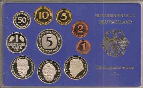 BRD Kursmünzensatz 1991 PP J