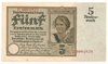 5 Rentenmark Rentenbankschein 1926 Ro. 164a f